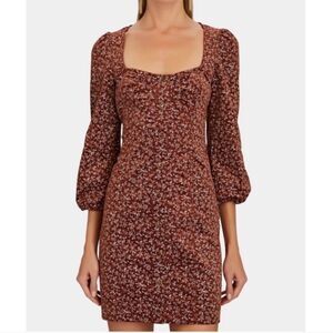 VERONICA BEARD Jeans fall Floral Mini Ranja Long Sleeve Dress size small